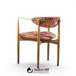 dan johnson for selig viscount mid century brass and walnut chair