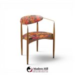 dan johnson for selig viscount mid century brass and walnut chair