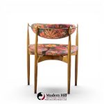 dan johnson for selig viscount mid century brass and walnut chair