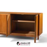 dillingham mid century walnut and cane sideboard credenza and hutch