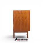 dillingham mid century walnut and cane sideboard credenza and hutch