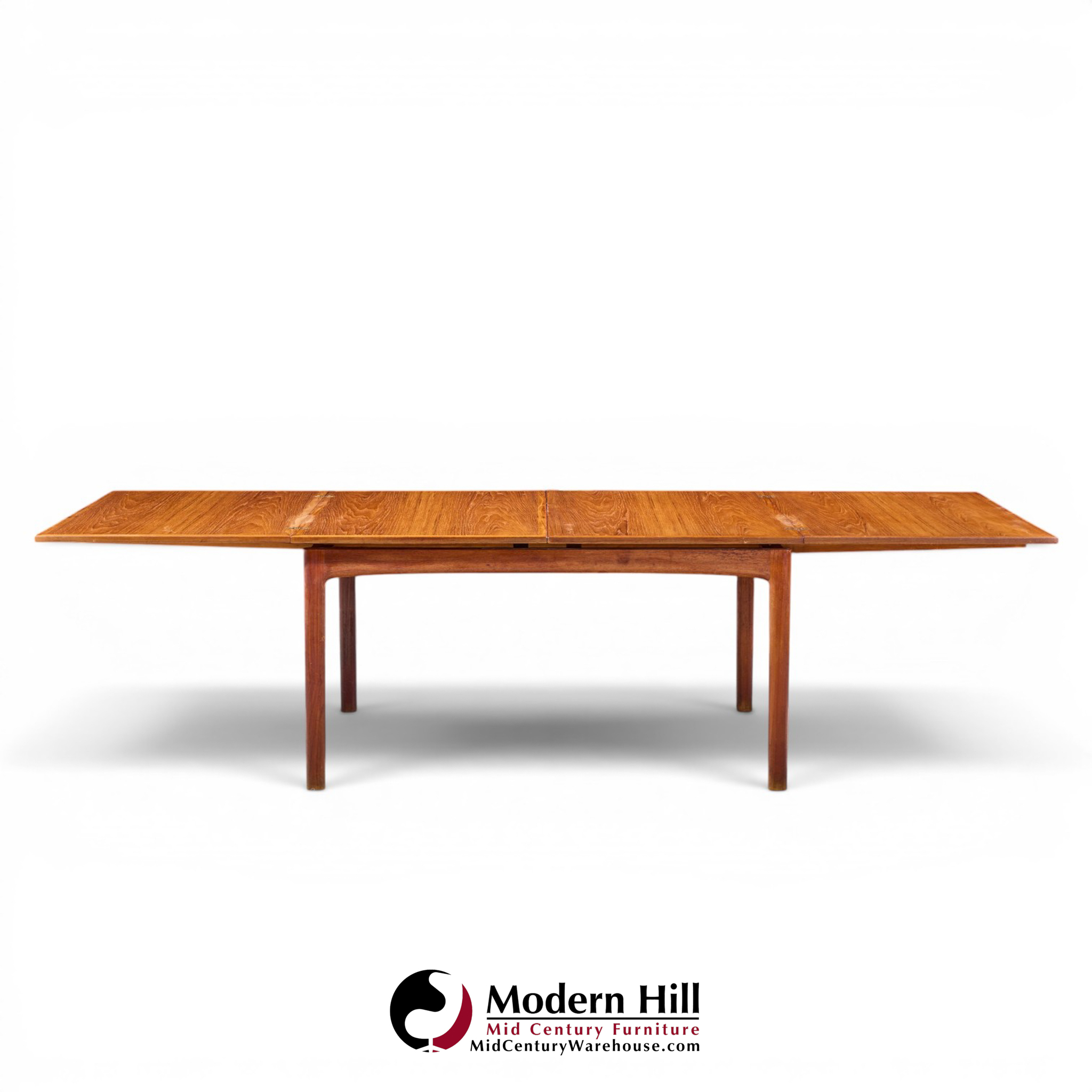 dux mid century swedish teak flip top expanding dining table