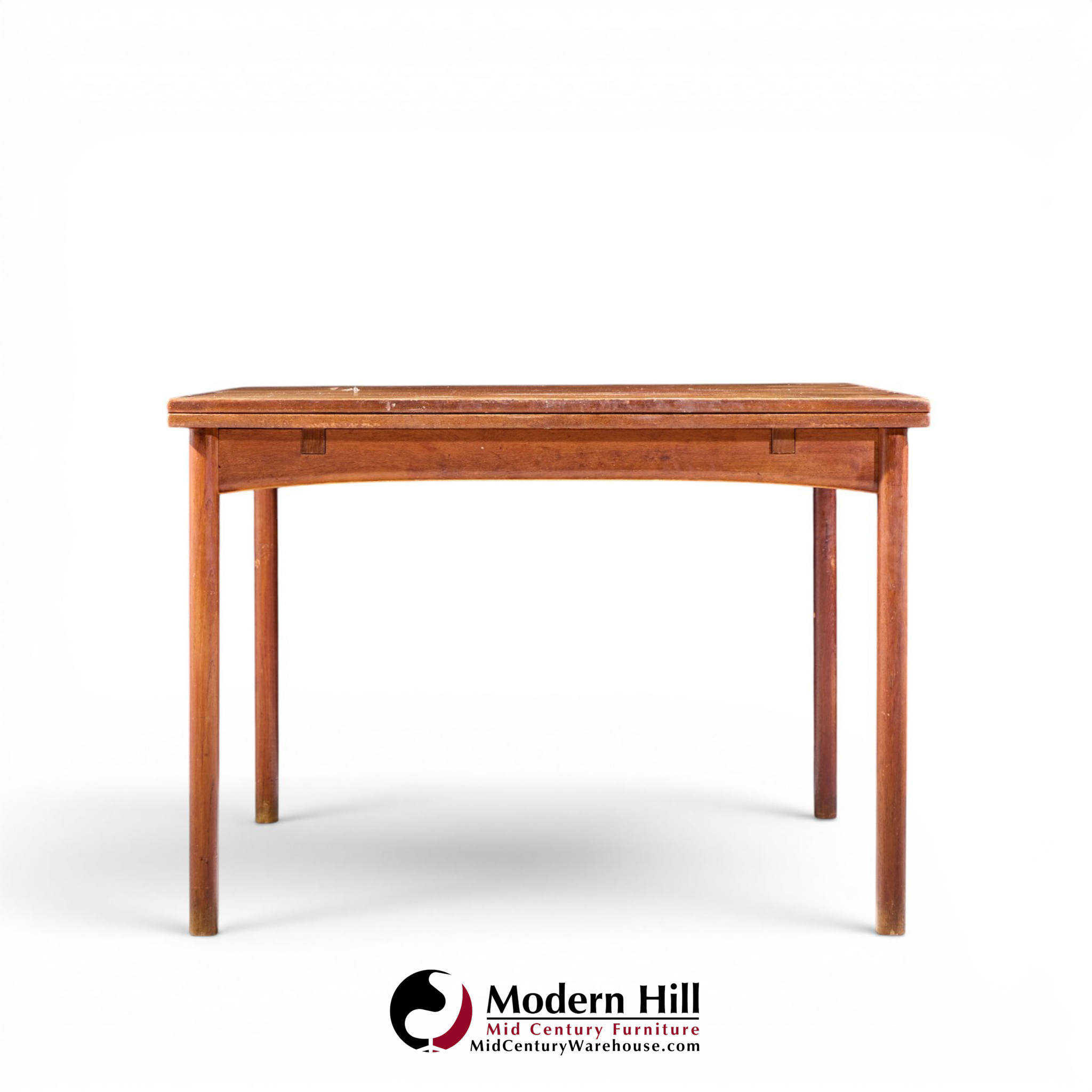 dux mid century swedish teak flip top expanding dining table