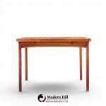 dux mid century swedish teak flip top expanding dining table