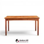 dux mid century swedish teak flip top expanding dining table
