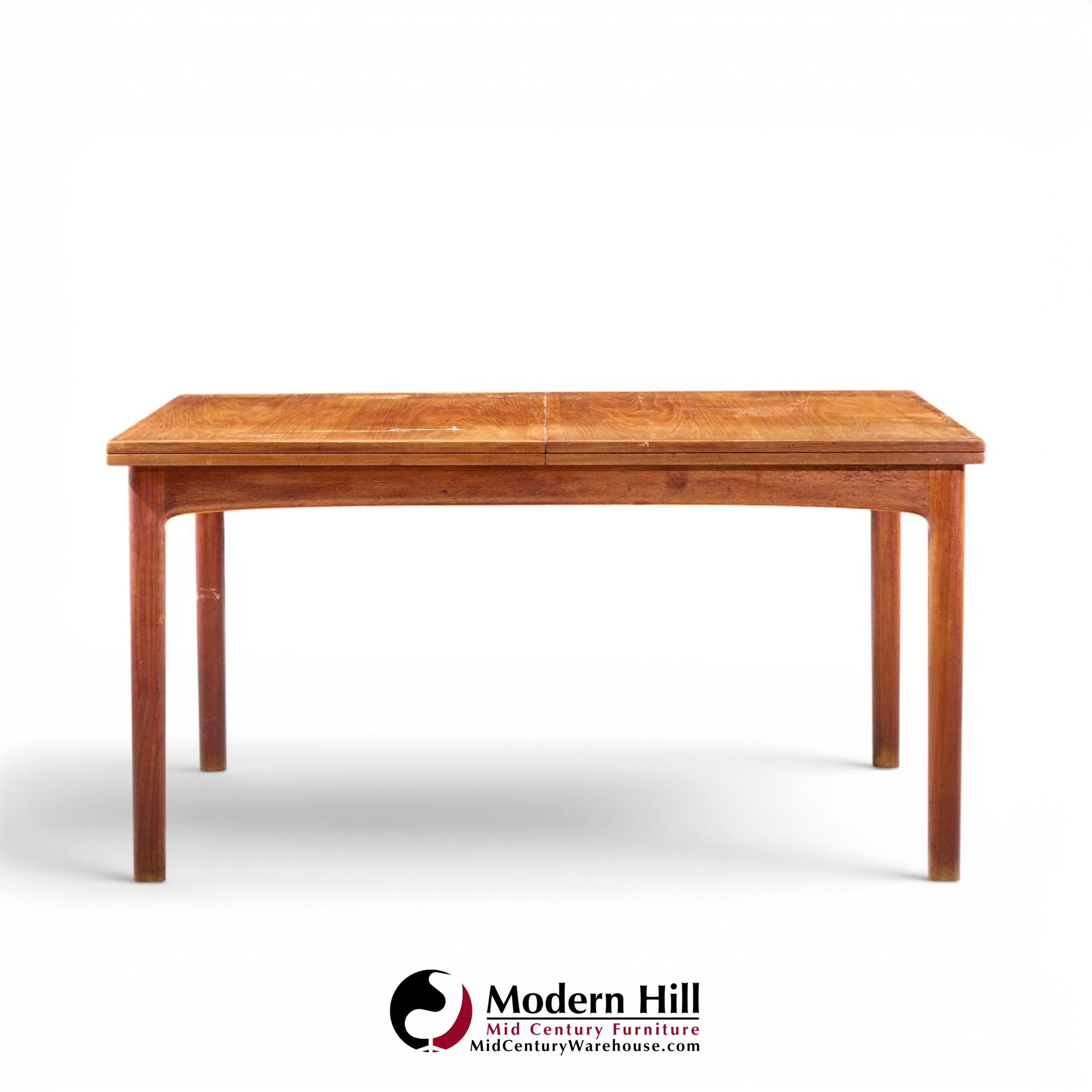 dux mid century swedish teak flip top expanding dining table