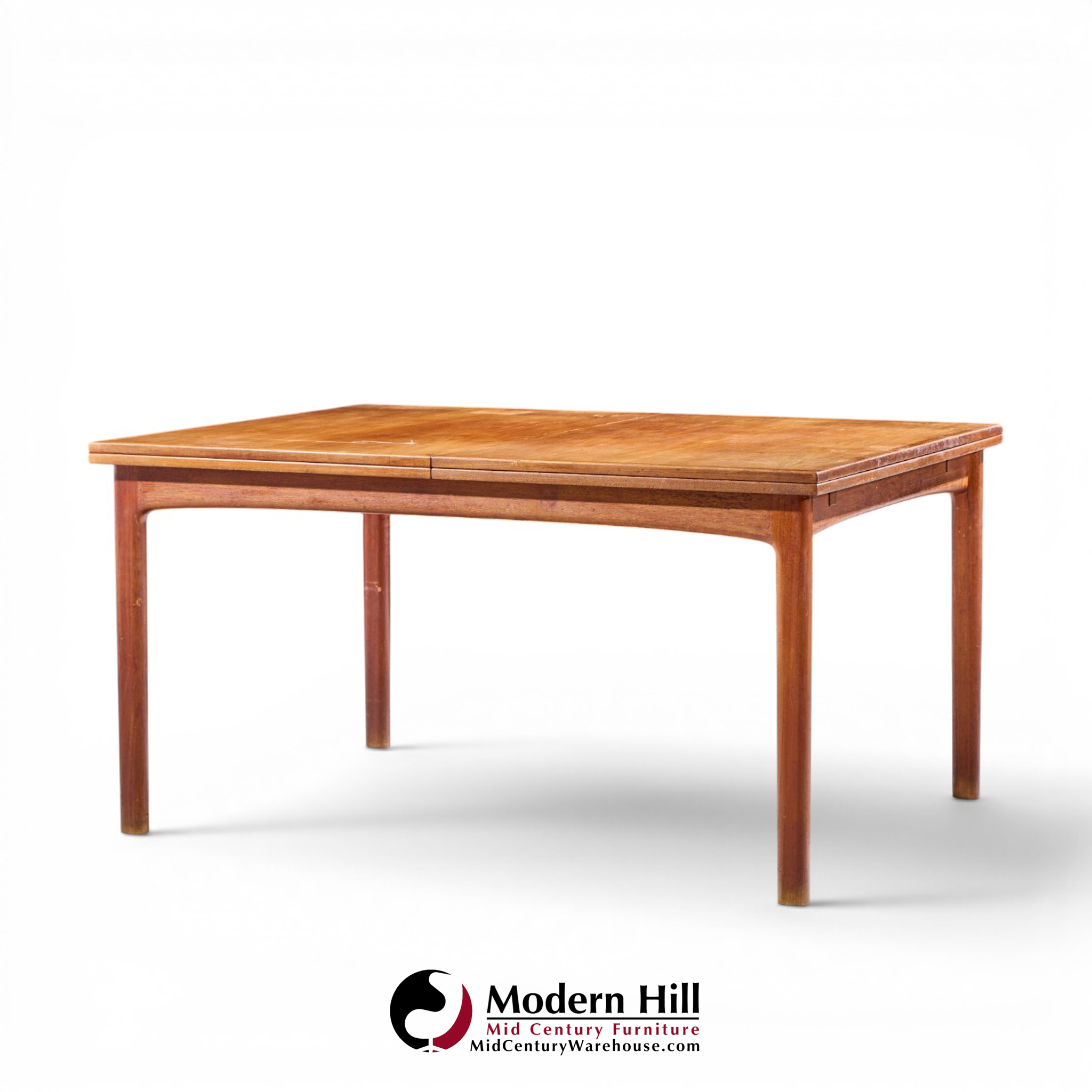 dux mid century swedish teak flip top expanding dining table