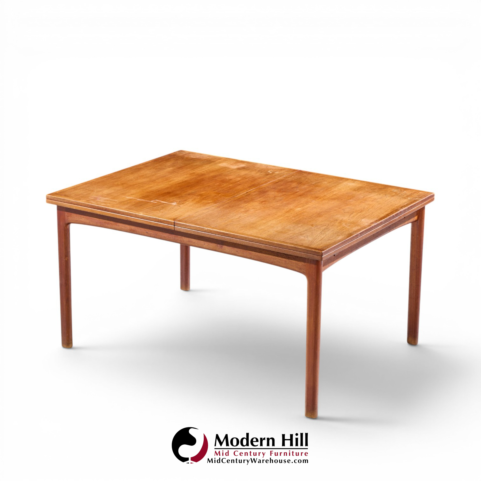 dux mid century swedish teak flip top expanding dining table