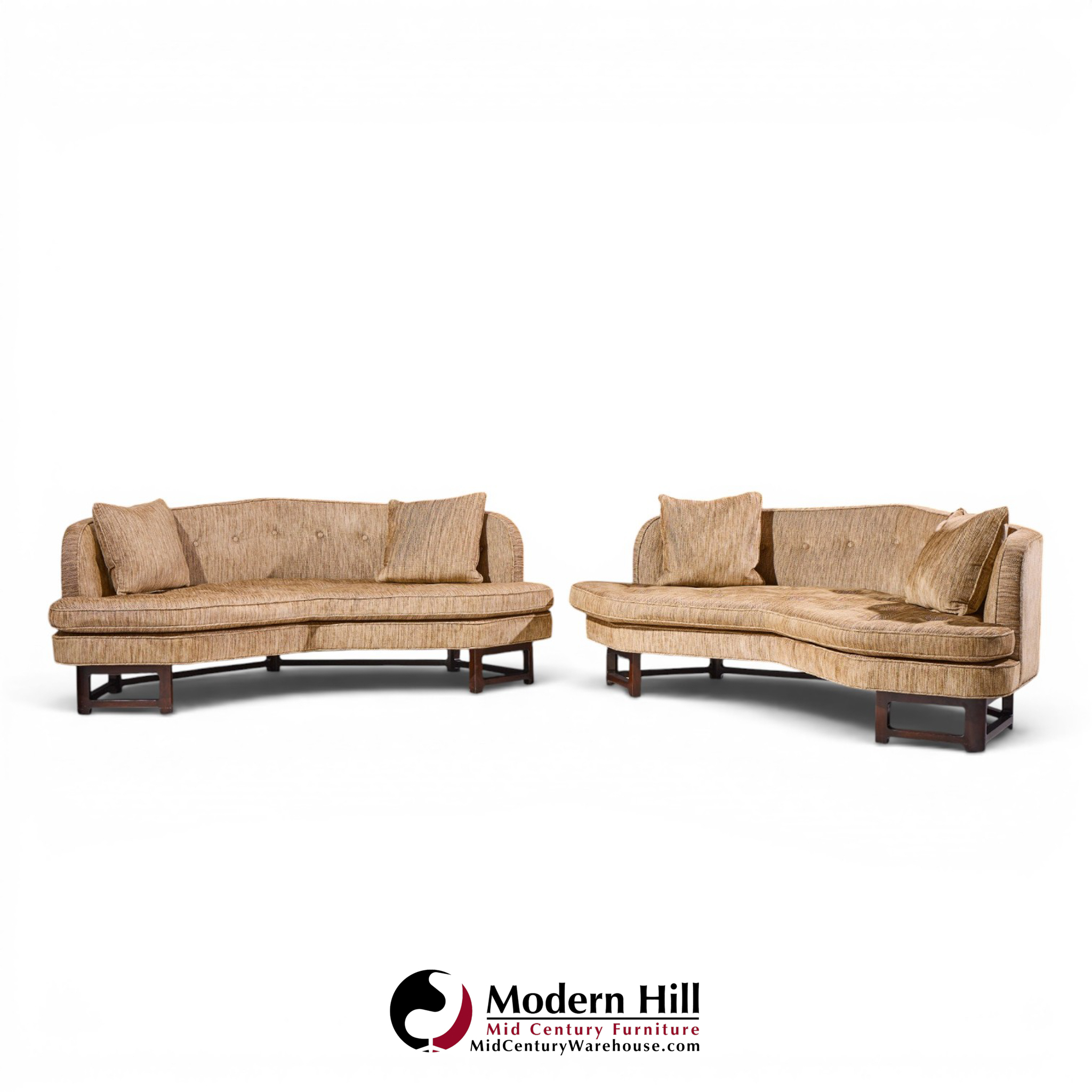 edward wormley for dunbar mid century janus sofas - pair