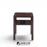 edward wormley for dunbar mid century mahogany and brass side end tables - pair