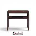 edward wormley for dunbar mid century mahogany and brass side end tables - pair