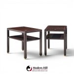 edward wormley for dunbar mid century mahogany and brass side end tables - pair