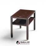edward wormley for dunbar mid century mahogany and brass side end tables - pair