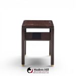 edward wormley for dunbar mid century mahogany and brass side end tables - pair