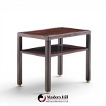 edward wormley for dunbar mid century mahogany and brass side end tables - pair