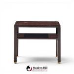 edward wormley for dunbar mid century mahogany and brass side end tables - pair