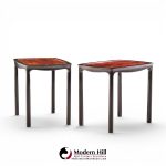 edward wormley for dunbar mid century rosewood side end tables - pair