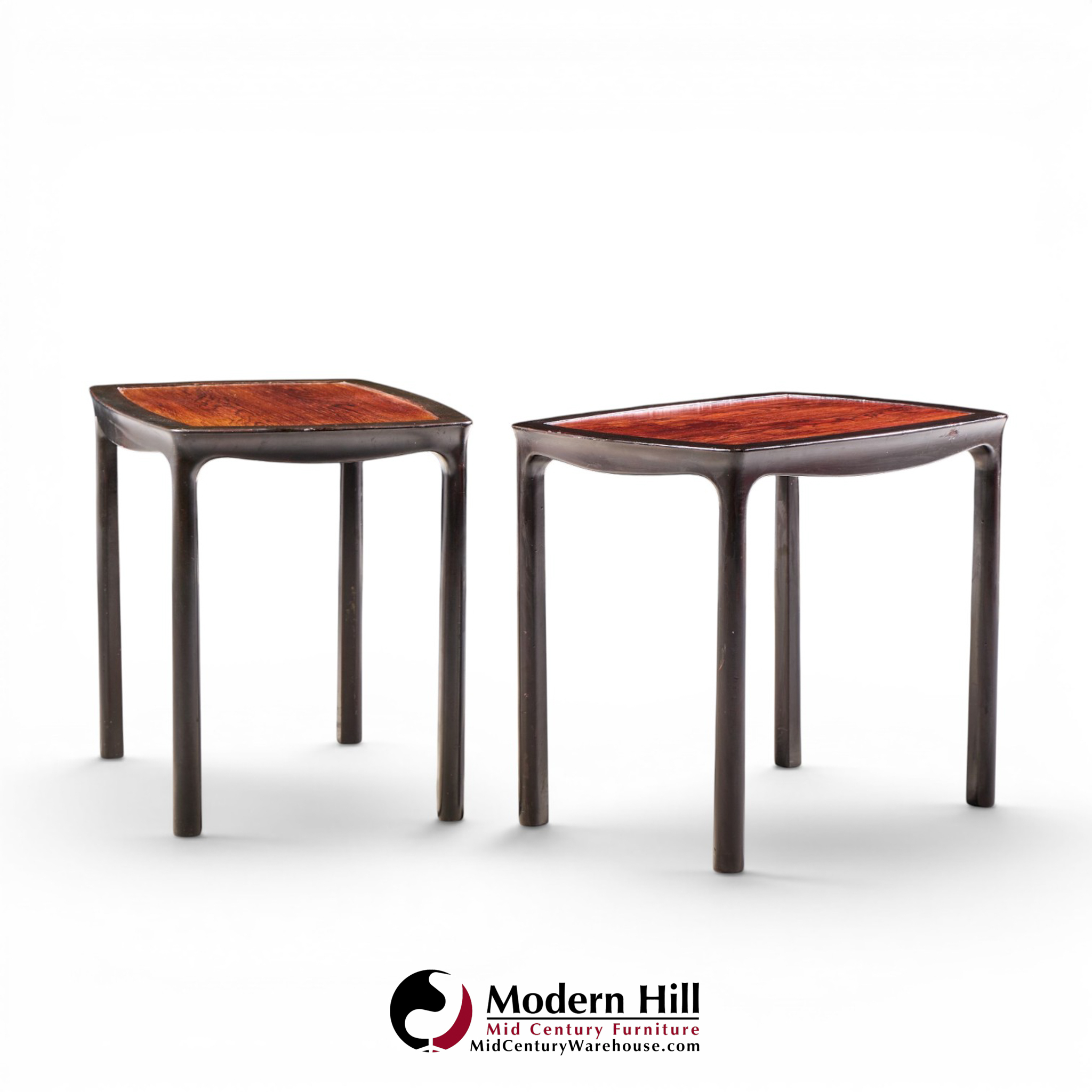 edward wormley for dunbar mid century rosewood side end tables - pair