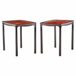 edward wormley for dunbar mid century rosewood side end tables - pair