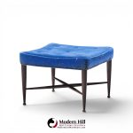 edward wormley for dunbar model 5002 mid century thebes mahogany stools - pair