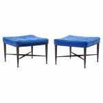 edward wormley for dunbar model 5002 mid century thebes mahogany stools - pair