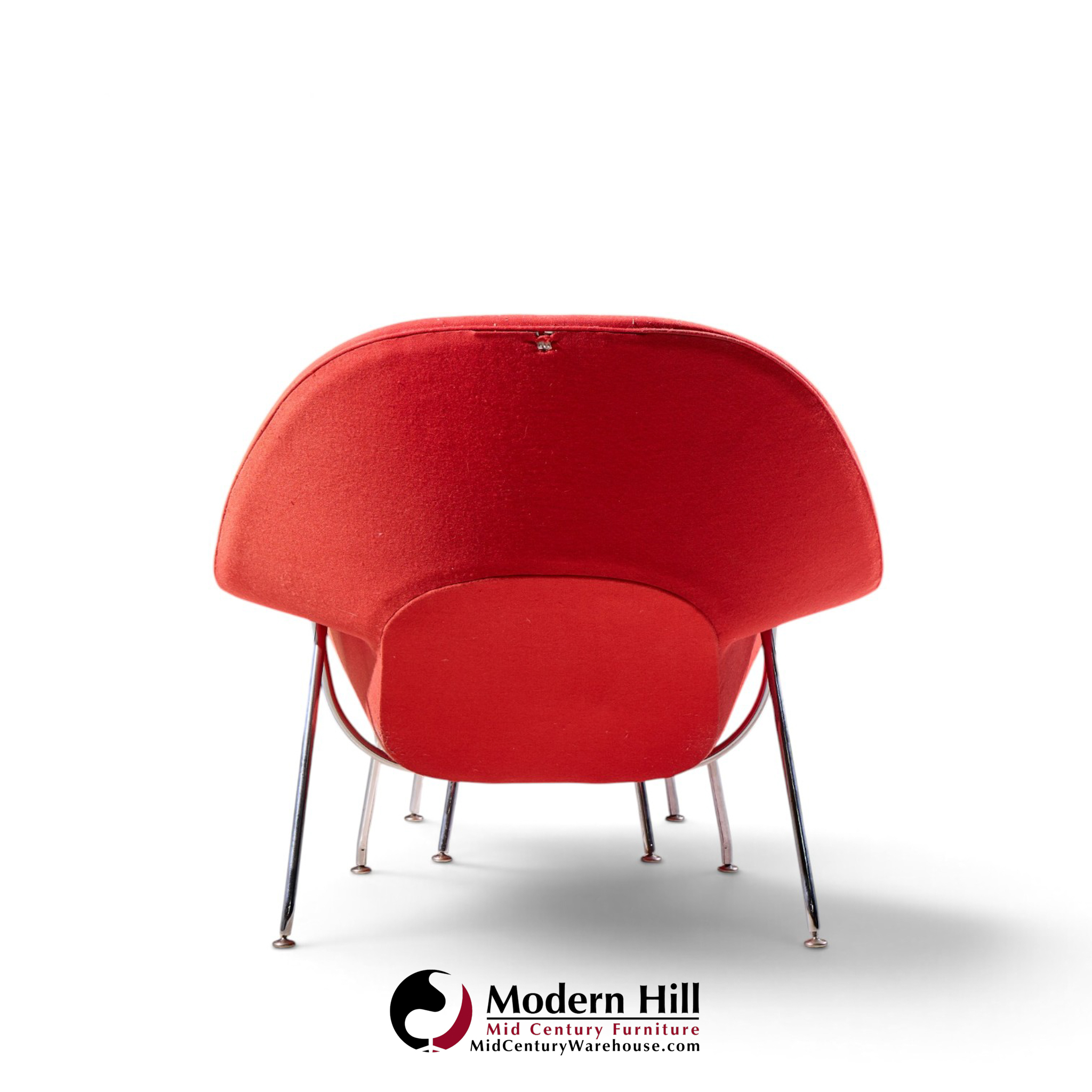 eero saarinen for knoll mid century medium womb chairs - pair with ottoman