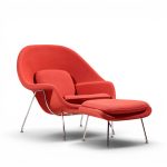 eero saarinen for knoll mid century womb chair with ottoman