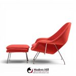 eero saarinen for knoll mid century womb chair with ottoman