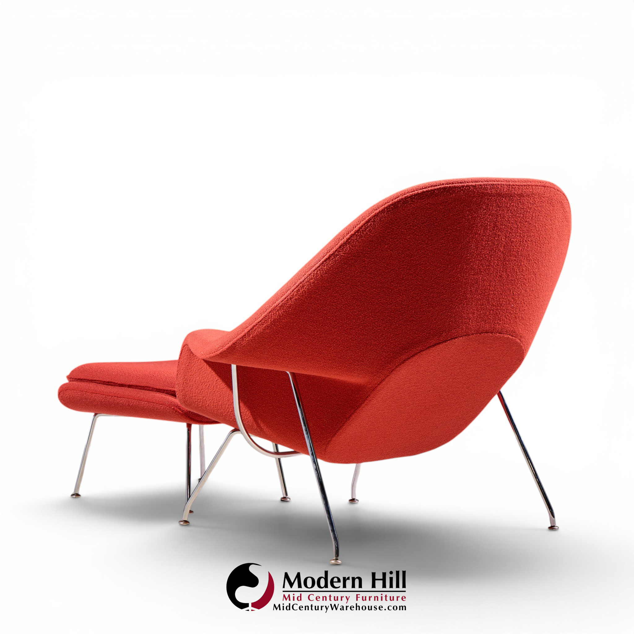 eero saarinen for knoll mid century womb chair with ottoman