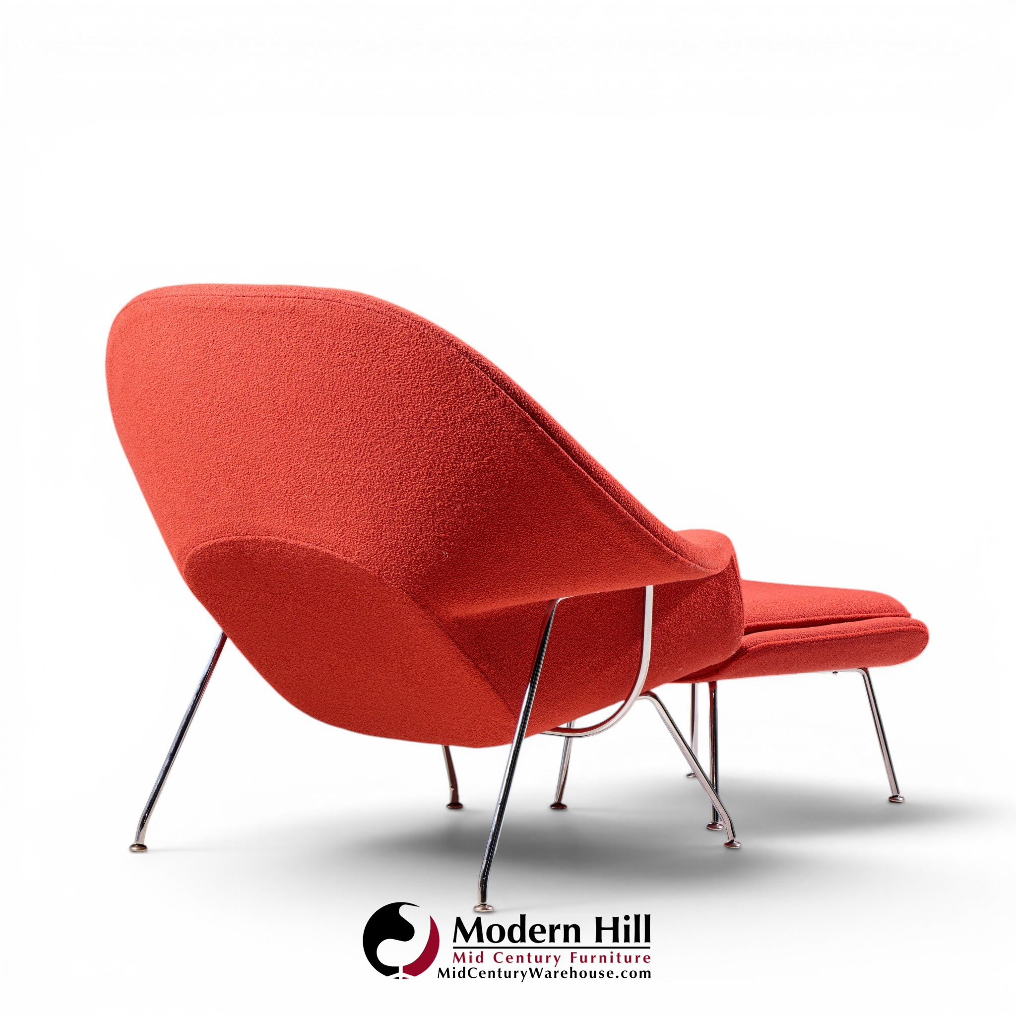 eero saarinen for knoll mid century womb chair with ottoman