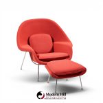 eero saarinen for knoll mid century womb chair with ottoman