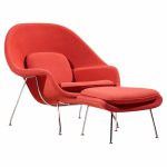 eero saarinen for knoll mid century womb chair with ottoman