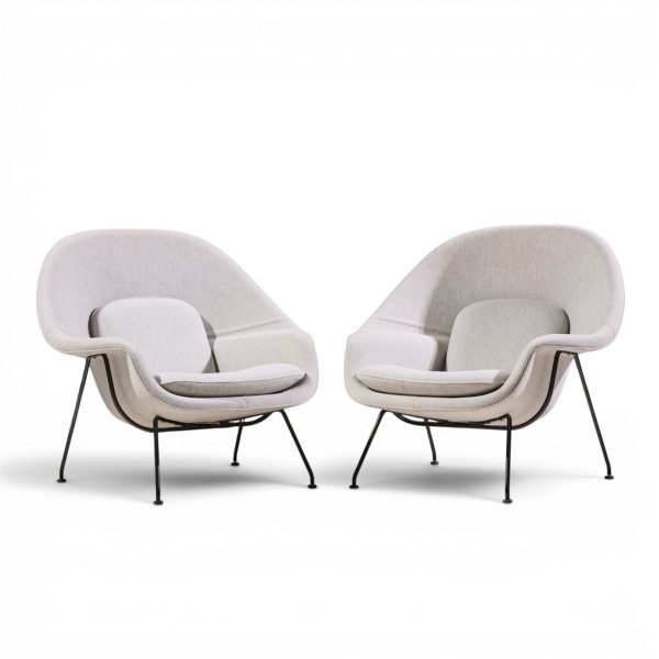 eero saarinen for knoll mid century womb chairs - pair