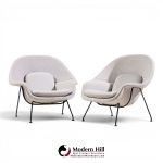 eero saarinen for knoll mid century womb chairs - pair