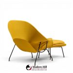 eero saarinen for knoll mid century womb lounge chairs with ottomans - pair