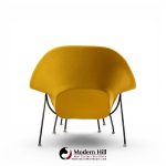 eero saarinen for knoll mid century womb lounge chairs with ottomans - pair