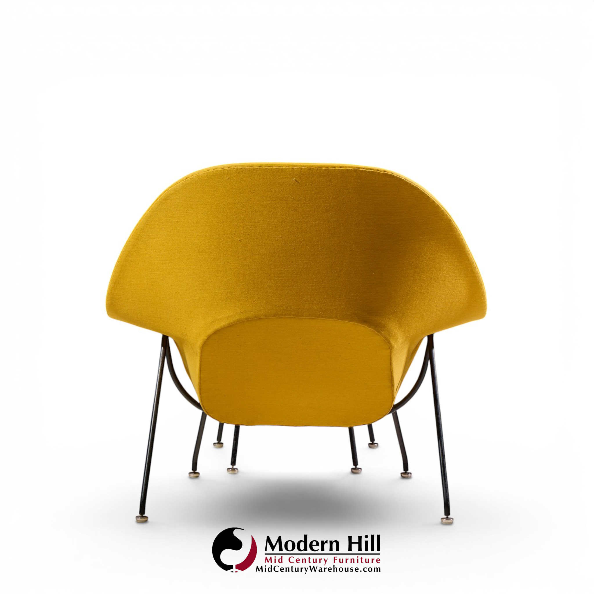 eero saarinen for knoll mid century womb lounge chairs with ottomans - pair