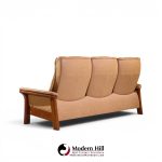 ekornes stressless mid century buckingham leather reclining sofa