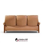 ekornes stressless mid century buckingham leather reclining sofa