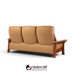 ekornes stressless mid century buckingham leather reclining sofa