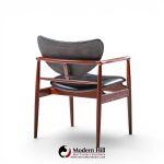 finn juhl for niels vodder model nv-48 mid century danish teak lounge chairs - pair
