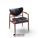 finn juhl for niels vodder model nv-48 mid century danish teak lounge chairs - pair
