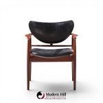 finn juhl for niels vodder model nv-48 mid century danish teak lounge chairs - pair