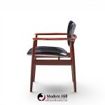 finn juhl for niels vodder model nv-48 mid century danish teak lounge chairs - pair