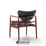 finn juhl for niels vodder model nv-48 mid century danish teak lounge chairs - pair