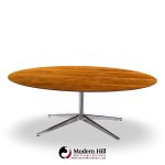florence knoll mid century oval top rosewood and chrome dining table