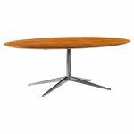 florence knoll mid century oval top rosewood and chrome dining table