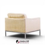 florence knoll mid century relaxed cube club lounge chairs - pair