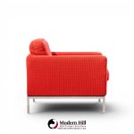 florence knoll mid century relaxed cube club lounge chairs - pair