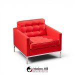 florence knoll mid century relaxed cube club lounge chairs - pair